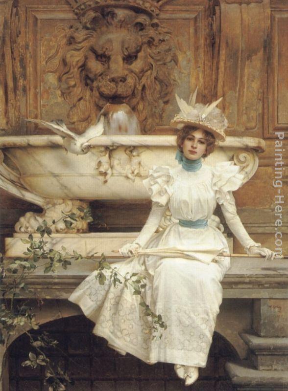 Vittorio Matteo Corcos Waiting by the Fountain